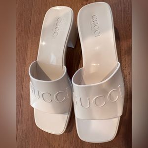 Gucci Rubber Slide Sandal White